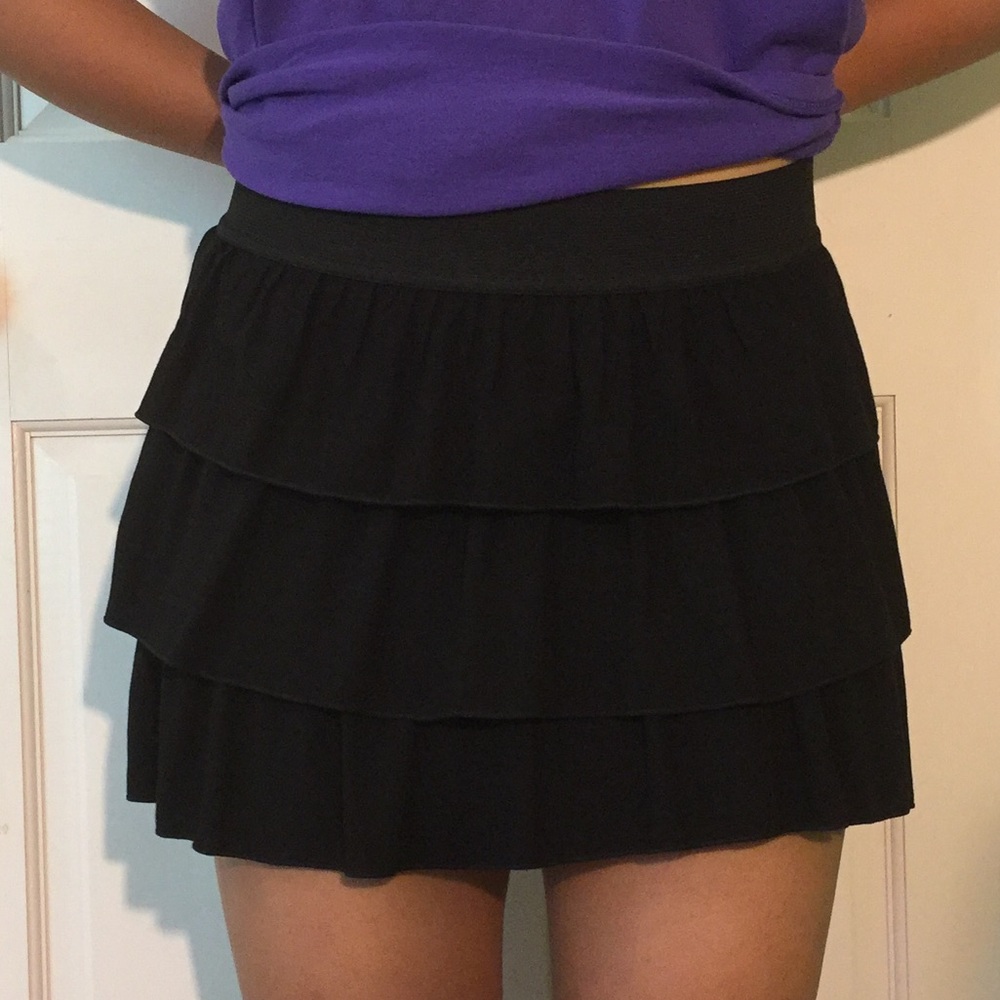Black Ruffled Skirt
